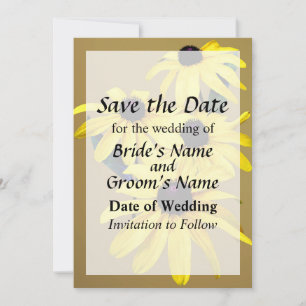 Save The Date Margarites à oeil noir en rangée Enregistrez la da