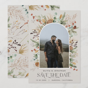 Save The Date Mariage 1 arche photo aquarelle botanique floral