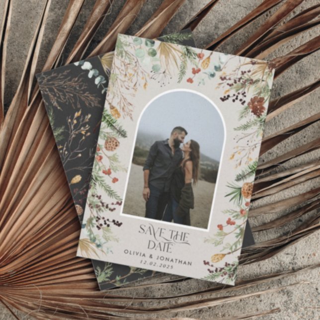 Save The Date Mariage 1 arche photo aquarelle botanique floral s (Créateur téléchargé)