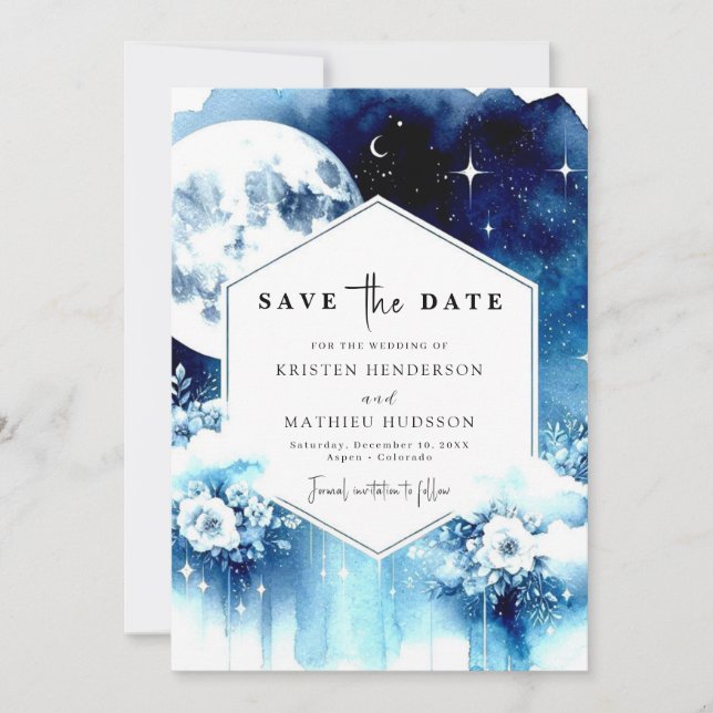 Save The Date Mariage à aquarelle terrestre (Devant)