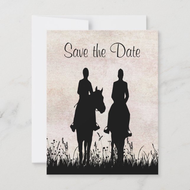 Save The Date Mariage à Cheval Équestre Enregistrer la Date (Devant)