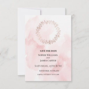 Save The Date Mariage à Couronne Rose