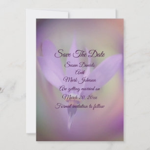Save The Date Mariage à fleurs violettes pâles