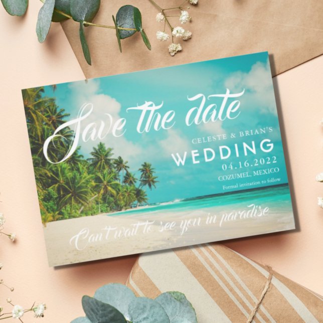 Save The Date Mariage à la destination de la plage paradisiaque (Créateur téléchargé)