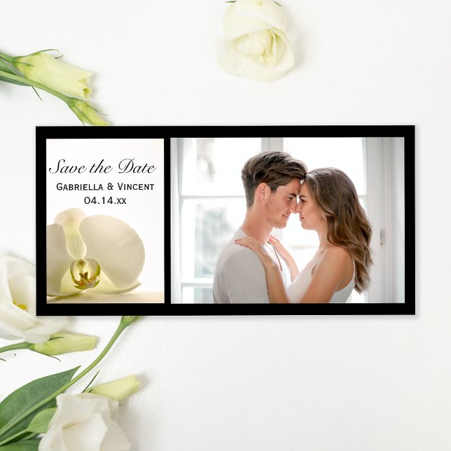 Save The Date Mariage à la Fleur d'Orchidée Blanche Enregistrer  (Créateur téléchargé)