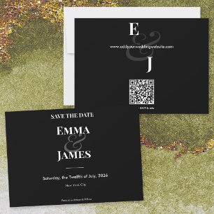 Save The Date Mariage à l'ampersand noir inversé Sauvegarder l