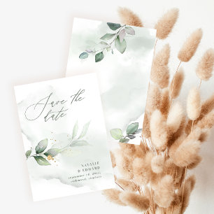 Save The Date Mariage à l'aquarelle et or métallisé
