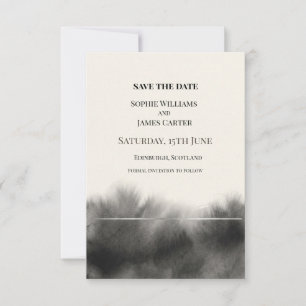 Save The Date Mariage à l'aquarelle noire
