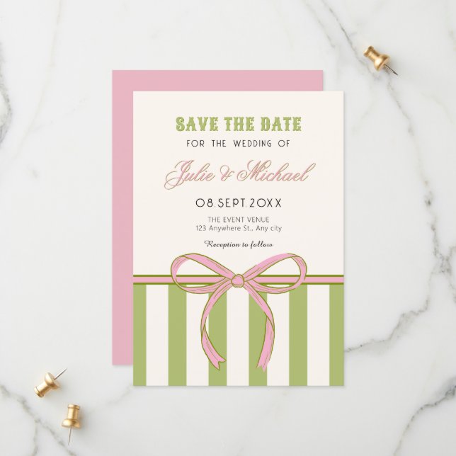 Save The Date Mariage à l'arc (Devant/Arrière en situation)