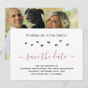 Save The Date Mariage Amusant de Mes Humains Photo de Mariage d'