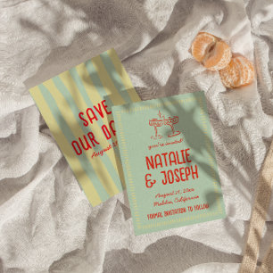 Save The Date Mariage amusant Pastel Fun Pastel Colorful Retro