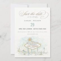 Mariage aquarelle paysage Las Vegas Nevada