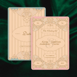 Save The Date Mariage Art Nouveau Élégant Enregistrez La Date