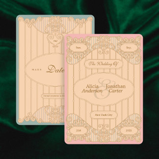 Save The Date Mariage Art Nouveau Élégant Enregistrez La Date