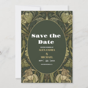 Save The Date Mariage Art Nouveau Floral Vintage