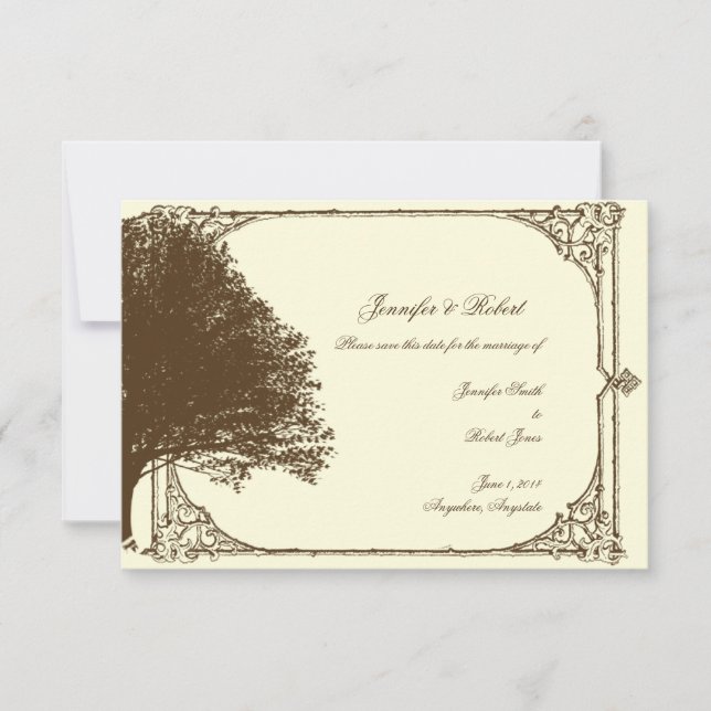 Save The Date Mariage au chocolat et aux crus en filigrane Enreg (Devant)