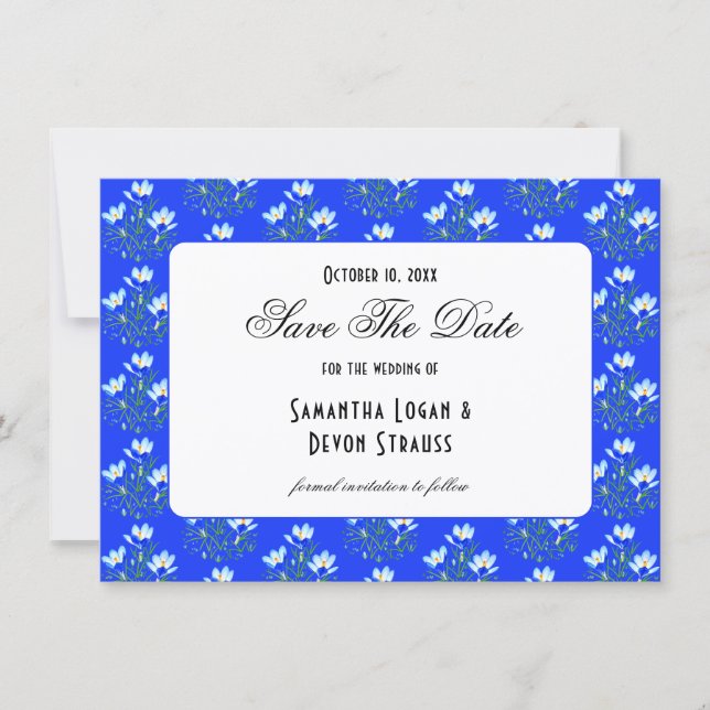 Save The Date Mariage au Crocus Bleu (Devant)