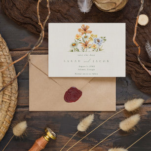 Save The Date Mariage au jardin botanique de fleurs sauvages