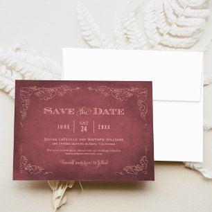 Save The Date Mariage au Vignoble de Raisin de Vin de Bourgogne