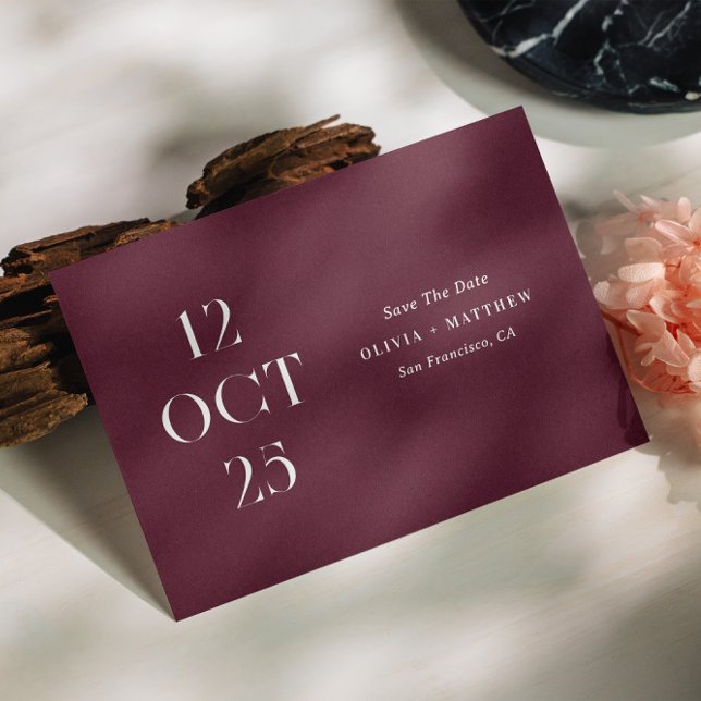 Save The Date Mariage au vin sombre. Soirée romantique photo de  (Créateur téléchargé)
