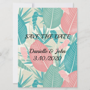 Save The Date Mariage aux feuilles de palmier dessinées à la mai