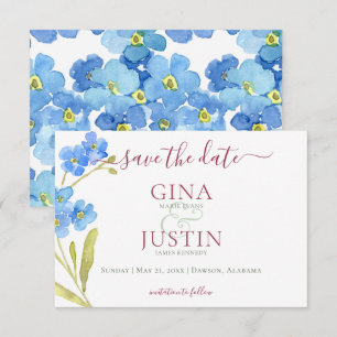 Save The Date Mariage aux Œillets & Myosotis