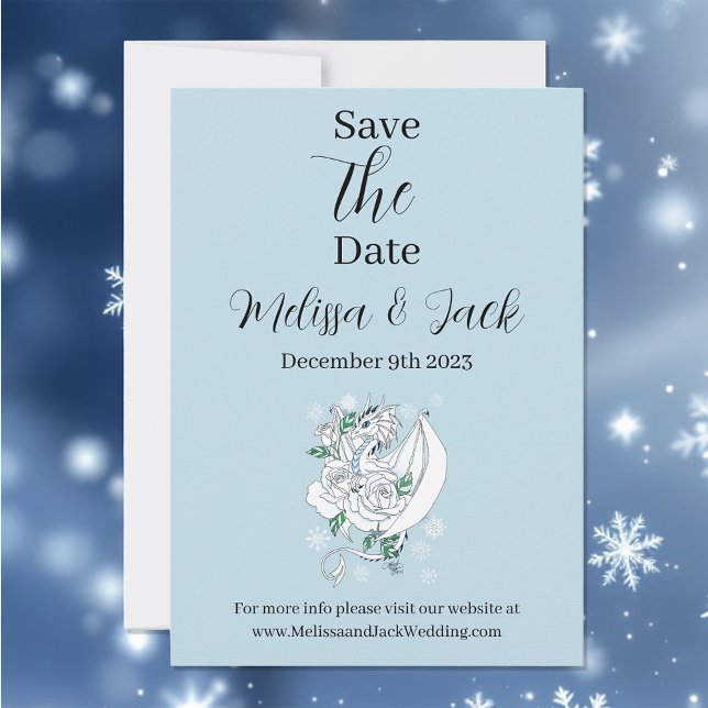 Save The Date Mariage aux Roses Dragées Élégantes Blanches Fanta (Créateur téléchargé)