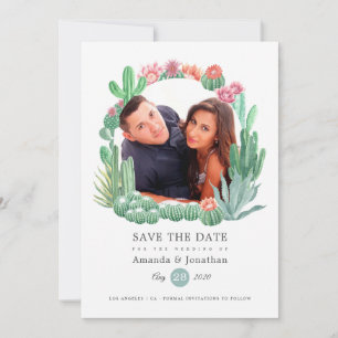 Save The Date Mariage aux Succulentes Aquarelles