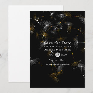 Save The Date Mariage avec confettis de pissenlit