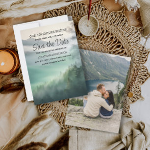 Save The Date Mariage Aventure Montagne Photo Enregistrer la Dat