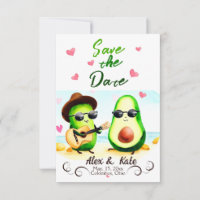 Mariage Avocado mignon Enregistrer la date Faire-p