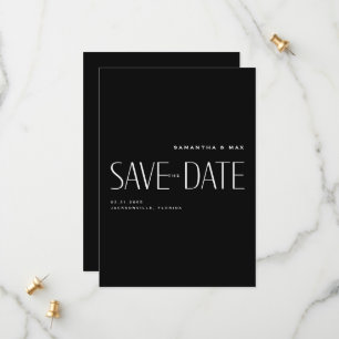 Save The Date Mariage B/W contemporain Enregistrer la date