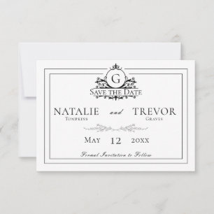 Save The Date Mariage blanc classique