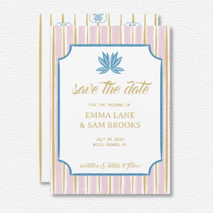 Save The Date Mariage blanc Lotus