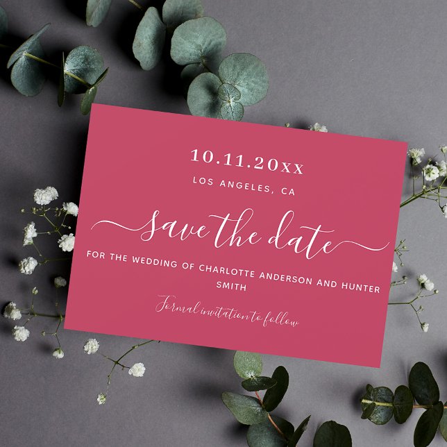 Save The Date Mariage blanc magenta (Créateur téléchargé)