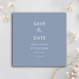 Save The Date Mariage bleu Dusty moderne minimaliste