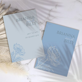 Save The Date Mariage bleu minimaliste