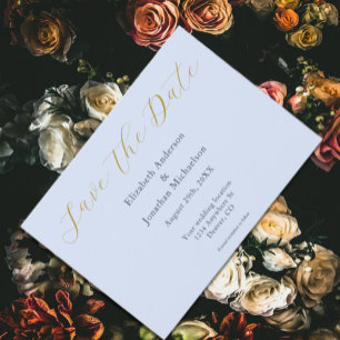 Save The Date Mariage bleu opulent