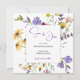 Save The Date Mariage Bohème aux Fleurs Sauvages