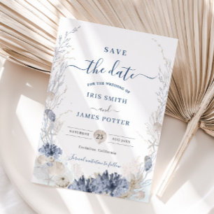 Save The Date Mariage bohème chic de destination à la plage de l