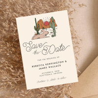 Mariage Bohème Désert Cactus Écriture Moderne