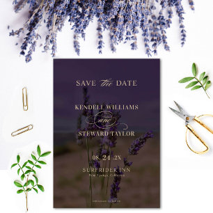 Save The Date Mariage Bohème Élégant Fleur Lavande d'Été
