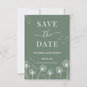 Save The Date Mariage Bohème Fleur Sauvage Verte
