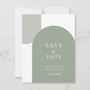 Save The Date Mariage Bohème Minimaliste Vert Sauge Arche Formal