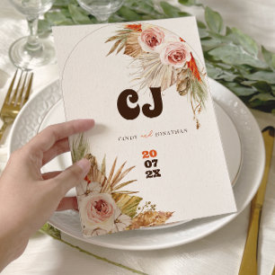 Save The Date Mariage Bohème Rustique Herbe des Pampas