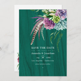 Save The Date Mariage bohème rustique mystique Succulent