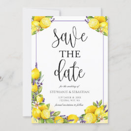 Save The Date Mariage Boho de lavande de citron d'aquarelle