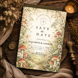 Save The Date Mariage Boisée Champignon Enchanté