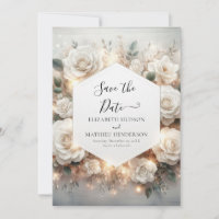 Mariage Botanique Digital White Roses