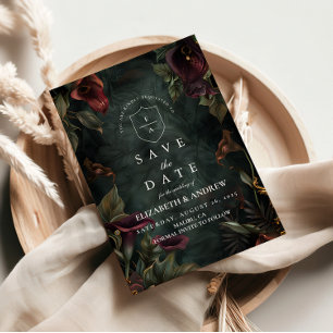 Save The Date Mariage botanique foncé esthétique